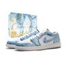 Jordan Air Jordan 1 Rezistente la abraziune Joase Pantofi de baschet vintage Unisex Albastru FQ7687-300(Team1326-XBOX)
