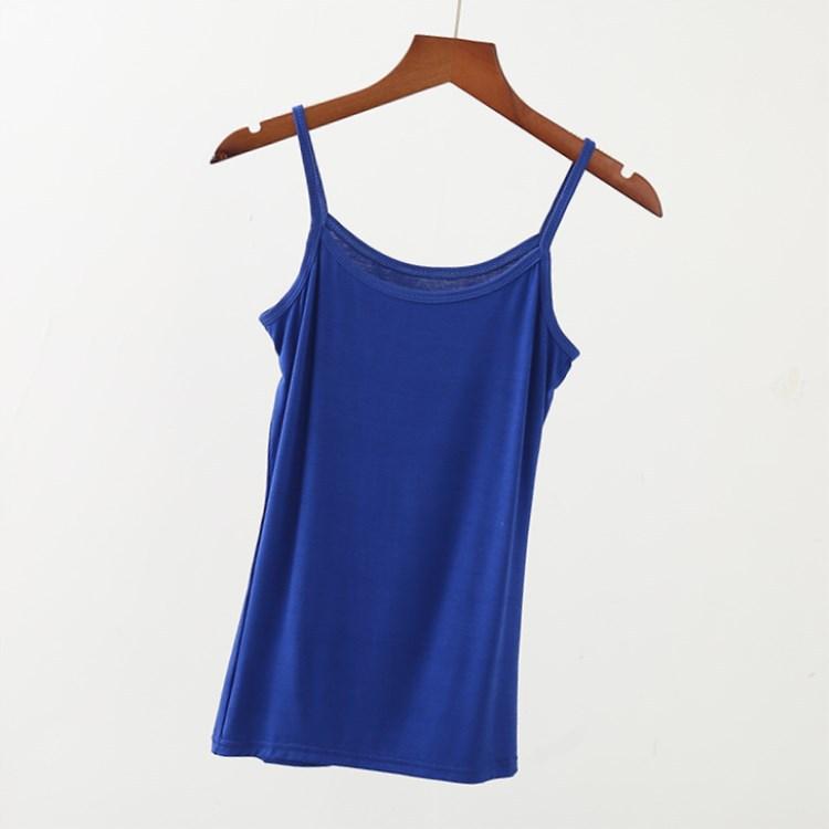Damen Modal Camisole Tanktop Sommer Einfarbig Ärmellos Slim Fit Basic Unterhemd Große Größen Cami Top