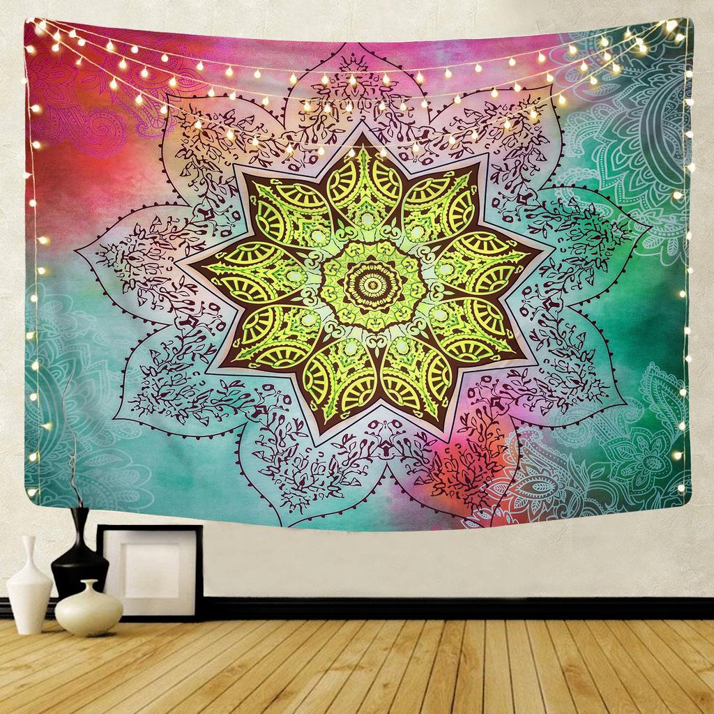 Large Mandala Pattern Indian Tapestry Wall Hanging Decoration Bohemian Beach Towel Polyester Thin Blanket Yoga Shawl Travel  Mat