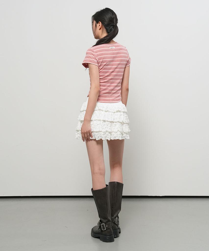 GENERALIDEA Slim Fit Multi-Stripe T-Shirt [Pink] / Gf2Lts535