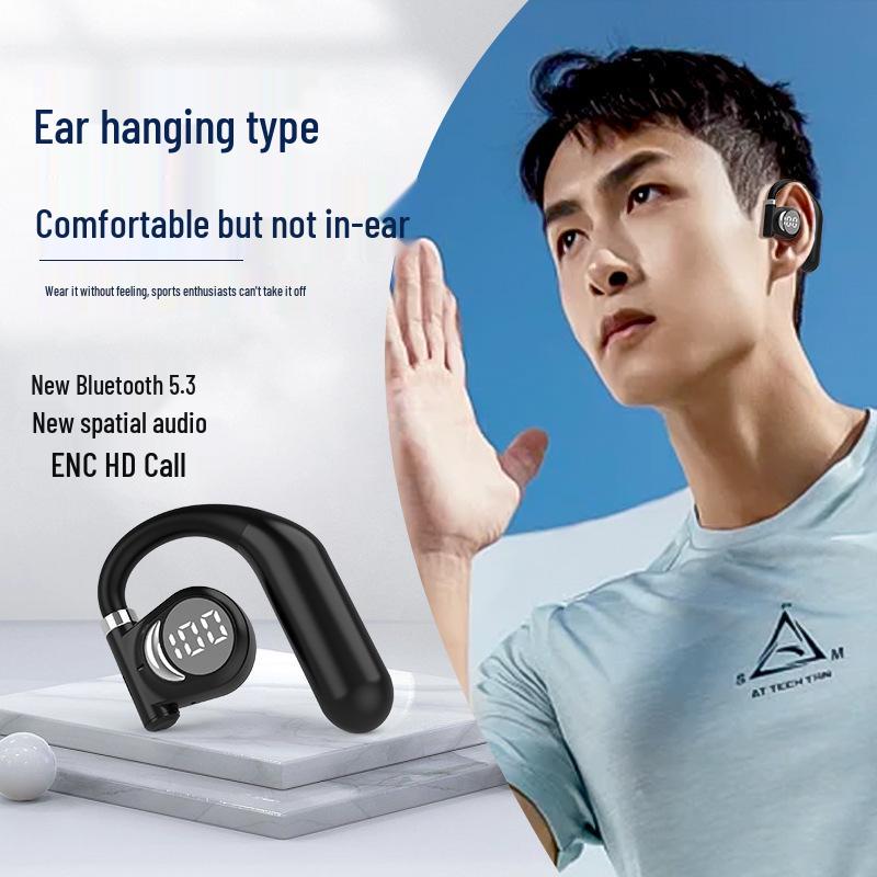 SK6 Ear-Hook Bluetooth Headset: High-Quality Sound, Long Battery Life, Digital Display