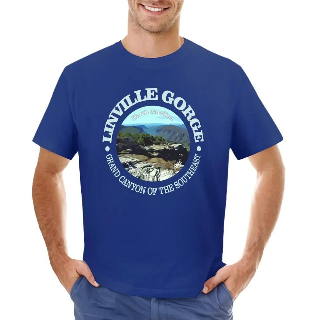 Linville Gorge (rd) T-shirt blacks Aesthetic clothing mens graphic t-shirts big and tall