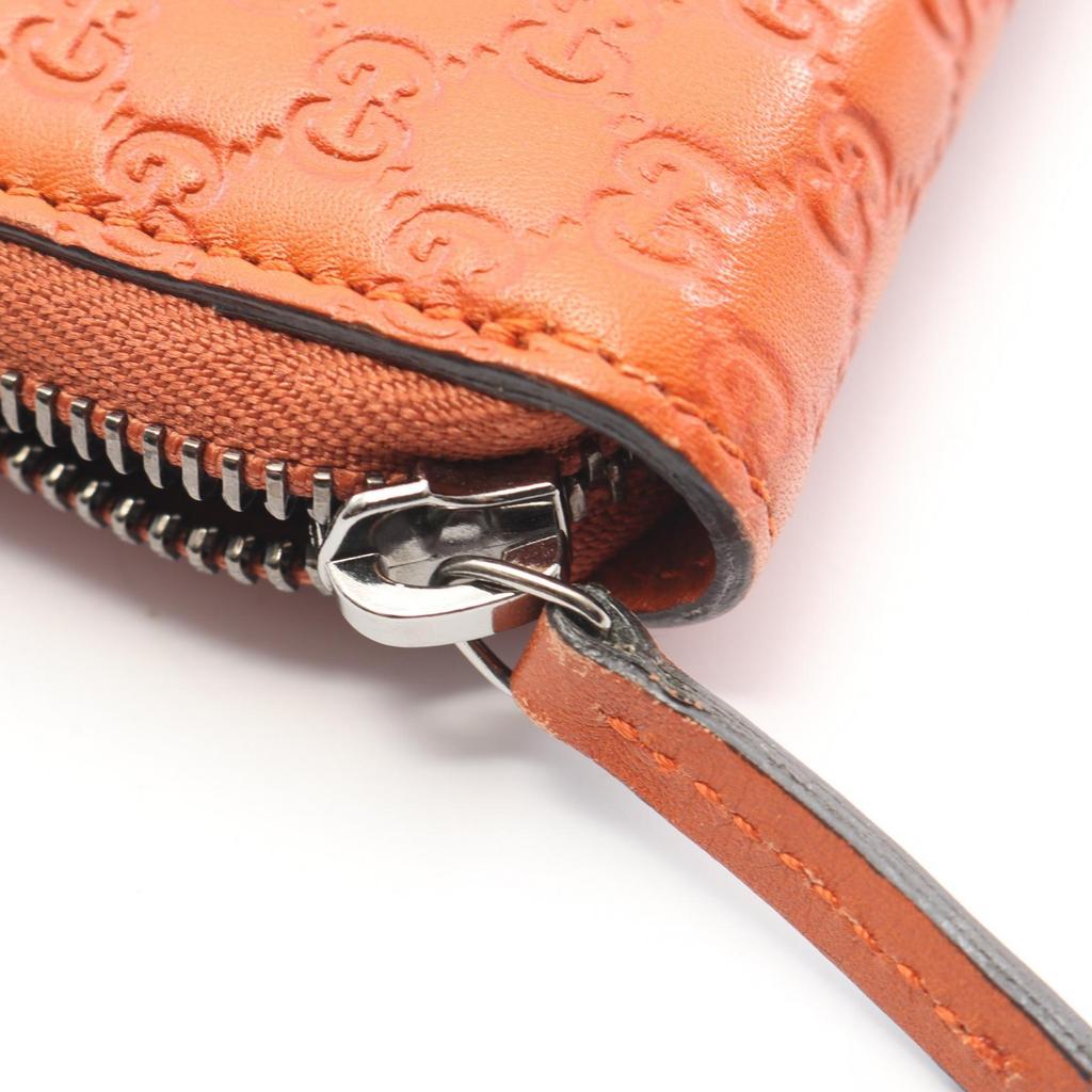 Used GUCCI Micro Guccisima Around Long Wallet 244994 Leather Orange Used Women