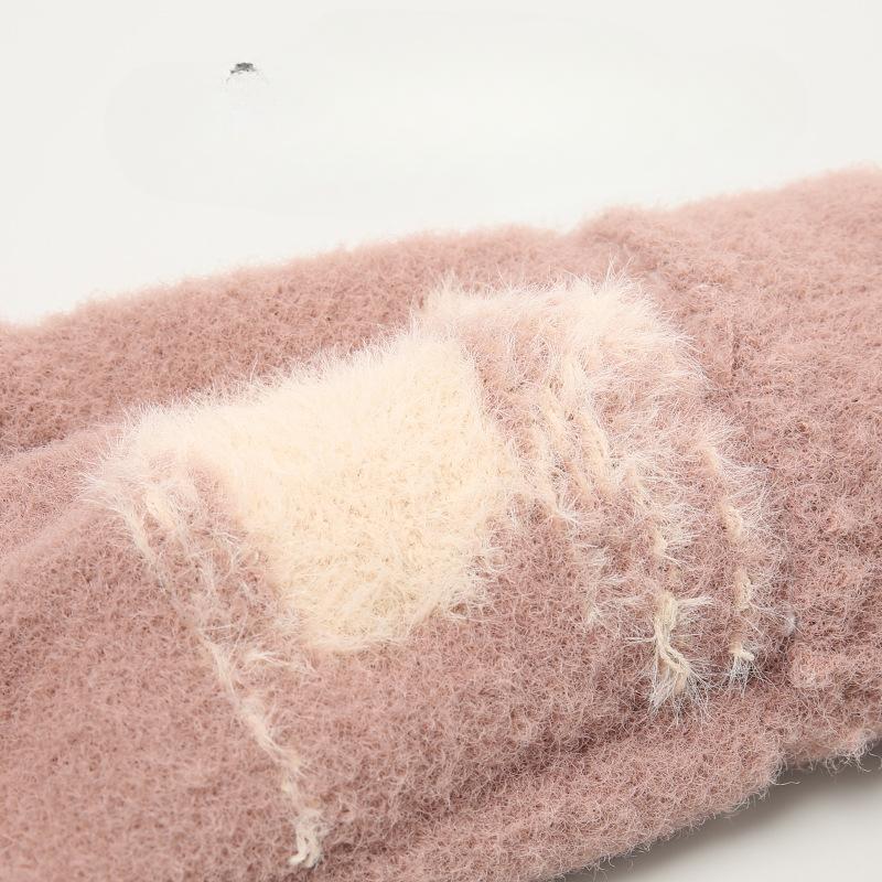 Touch Screen Gloves Cat Claws Cold Resistant and Warm Gloves Ladies' Autumn and Winter Thick Woolen Knitted Gloves
