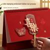 2026 Year of the Horse Dark Red 3D Craft Desk Calendar - Autumn/Winter Home Style