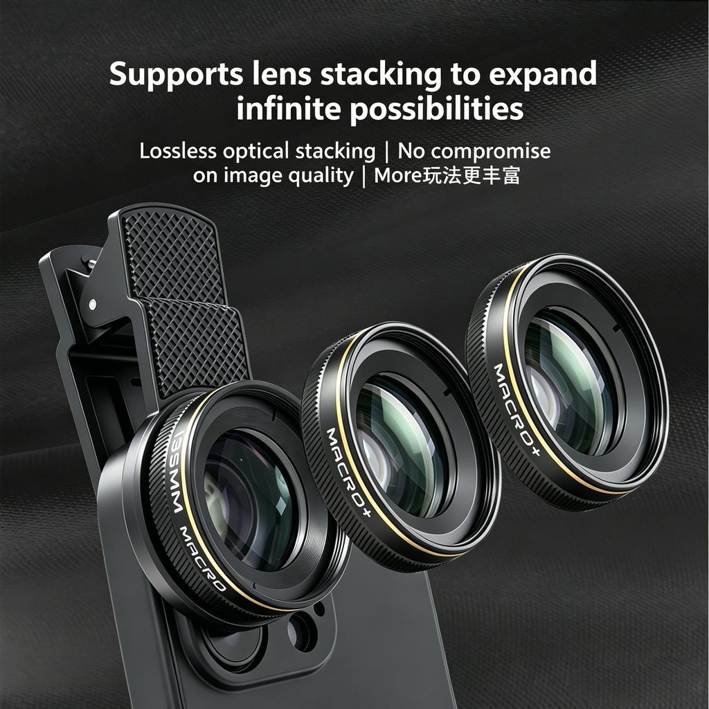 Professional Photography Phone Camera 4K HD 37MM 135MM Macro Lens for Eyelashes Diamond Jewelry Smartphone Macro Lens