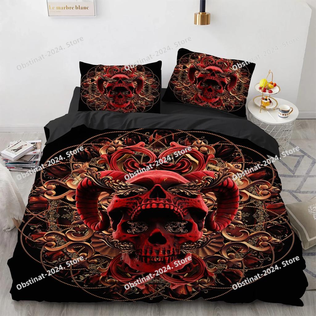 New Distressed Bedding Set Single Twin Full Queen King Size Bed Set Aldult Kid Bedroom Duvet cover Sets Skeleton Bed Sheet Set