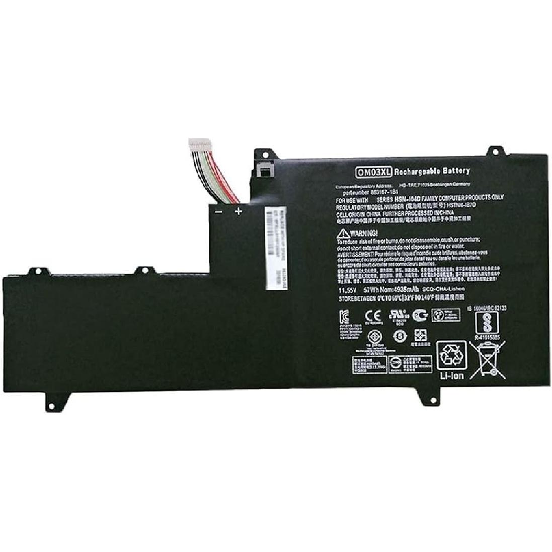 

OM03XL 863167-171 863167-1B1 863280-855 HSN-I04C HSTNN-IB70 HSTNN-IB7O Замена аккумулятора для ноутбука для серии HP EliteBook x360 1030 G2 (11.55 В 16mm