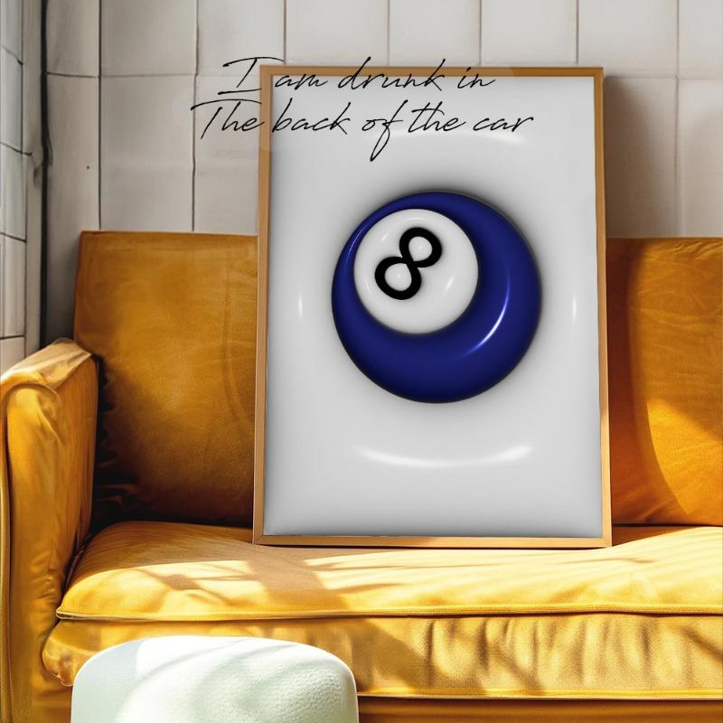 8 Ball Aesthetic Print Canvas Poster 8 Ball Wall Decor Billiards Wall Decor Gaming Room Lucky Decoration Modern Wall Art Picture