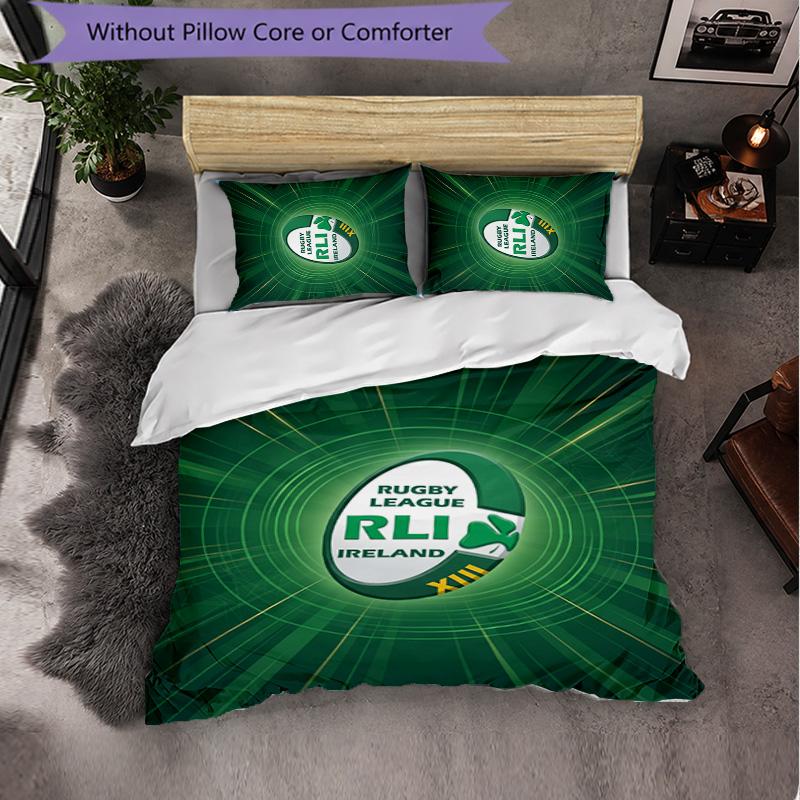 Ireland Rugby Pattern Microfiber 3Pcs Bedding Set Decor Duvet Cover Set For Bedroom Home Use