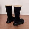 New Women's Mid-calf Boots Round Head Thick Sole Winter Warm Women's Boots Comfortable Stylish Daily Commuting High Snow Boots