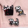 Black Cat Adorable Skull Bat Pumpkin Dog Pin In Alloy With Colorful Finish For Unisex Statement Fashion