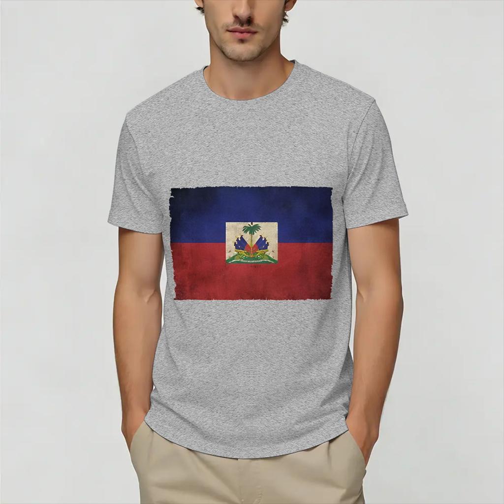 Streetwear TShirt Summer Haitian flag Fashion T Shirts Cotton Tshirt for Unisex Y2K Classic Print Short Sleeve Clothing