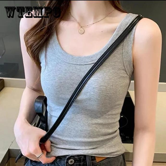 Women's Summer and Spring Sleeveless Thin Suspender Vest with Bottom Inside and Anti Tarnish Outside