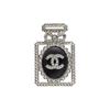Perfume Shaped Lambskin Metal Brooch Women Accessories Black Silver AB9257-B09021-NK118