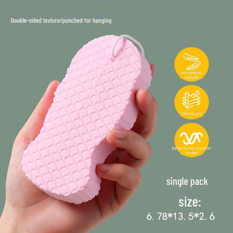 3D Fish Scale Baby Bath Sponge - Gentle Exfoliating Towel for Kids