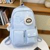 Japanese & Korean Style Large Capacity Color Block Backpack for High & Middle School Girls