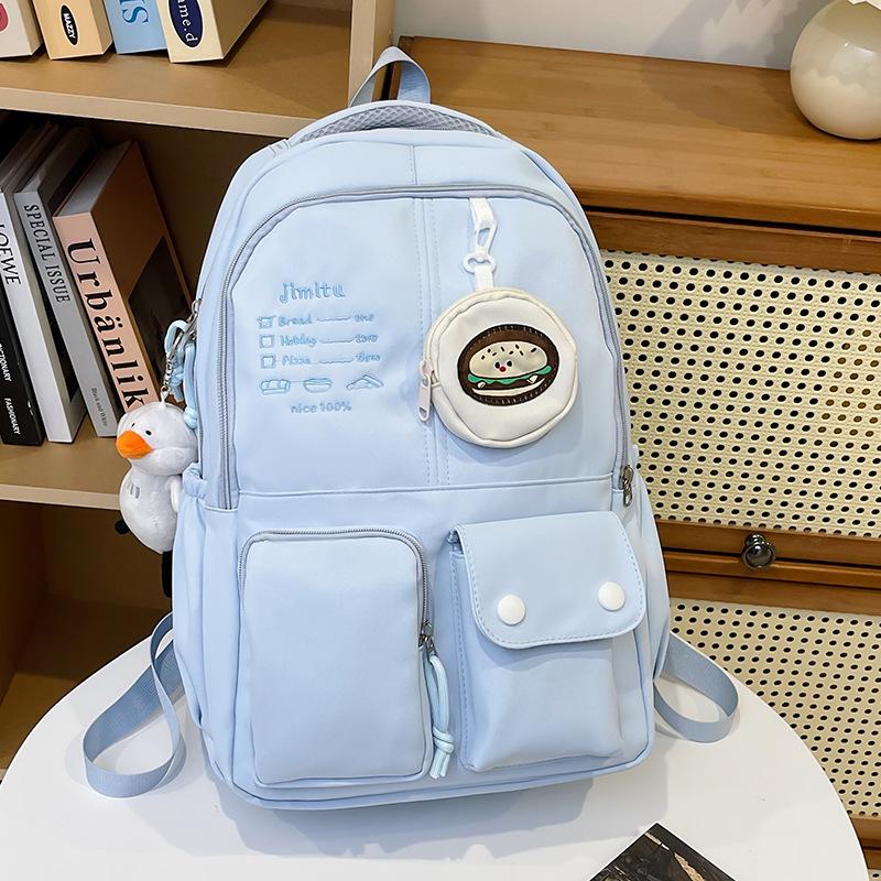 Japanese & Korean Style Large Capacity Color Block Backpack for High & Middle School Girls