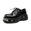 Large Size Mens Fashion Punk Rock Platform Shoes Lace-up Original Leather Derby Shoe Designer Sneakers Black Stylish Footwear
