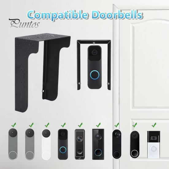 Weatherproof Ring Doorbell Cover Metal Ring Doorbell Cover Plate Waterproof Sun Protection Simple Installation Doorbell Cover