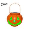 Solar Powered Fall Porch Decor Halloween Pumpkin Lantern Waterproof Outdoor Hanging Light Orange Compact Lights for Walkways Spooky Face Lantern