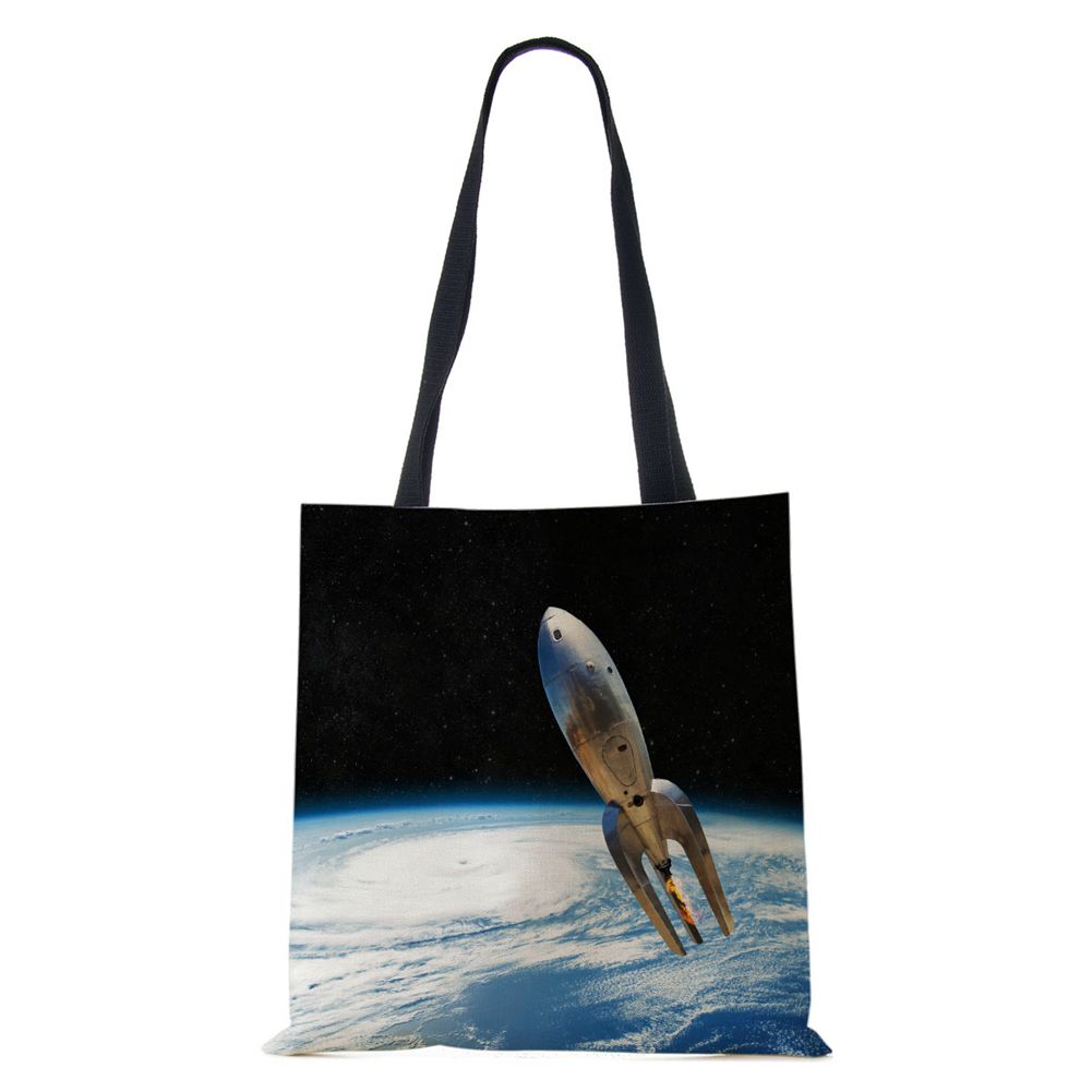Damska płócienna torba na ramię Kosmonauta Harajuku 2022 Używana Duża pojemność Codzienna torebka Shopper Podróżna Torba Tote Książki KTY