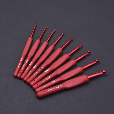Red Crochet Hook Ergonomic Handle For Arthritic Hands Extra Knitting Needles For Beginners And Crocheting Yarn