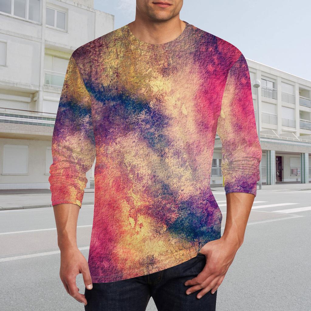 Men's T Shirt O-Neck Clothing Apparel Outdoor Long Sleeve Print Fashion Designer Vintage