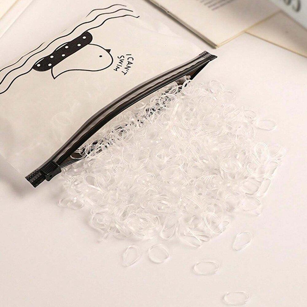 1000/2000pcs Colour Children Disposable Rubber Band Black Transparent High Elasticity No Harm To Hair Hair Accessories Headband