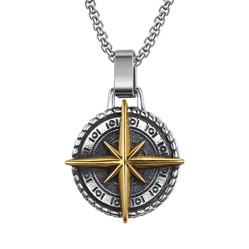 Nordic Vikings Wolf Tooth Pendant Necklace 316L Stainless Steel Hip Hop Rock Fashion Leather Rope Chain Jewelry Gifts