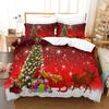 Christmas New Pattern Digital Printing Three-Piece Set 3D Three-Dimensional Polished Chemical Fiber Quilt Cover Pillowcase To Picture