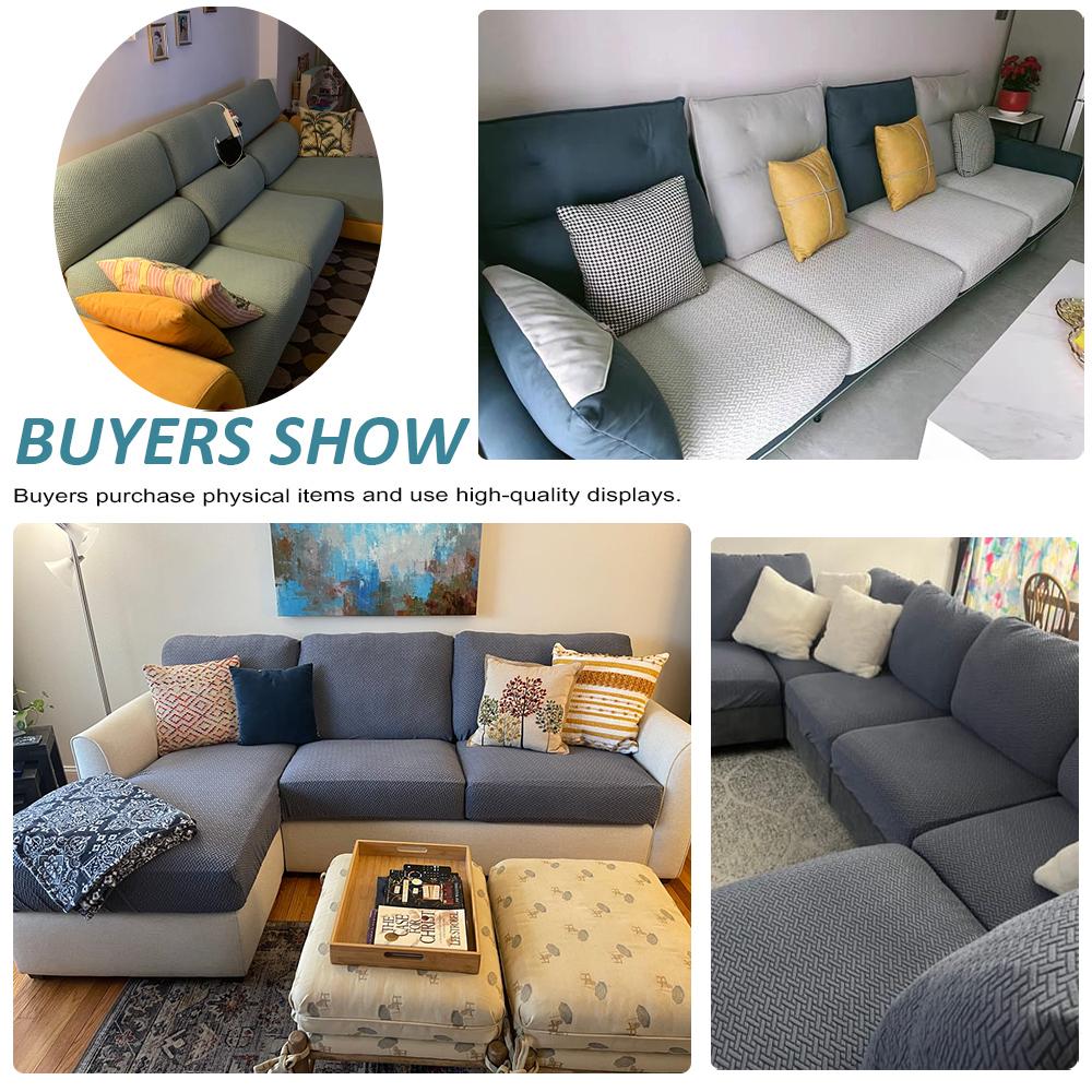 Jacquard Sofa Cover Solid Elastic Sofa Cushion Cover Living Room Washable Spandex Sofa Seat Slipcover Chaise Lounge Home Pets
