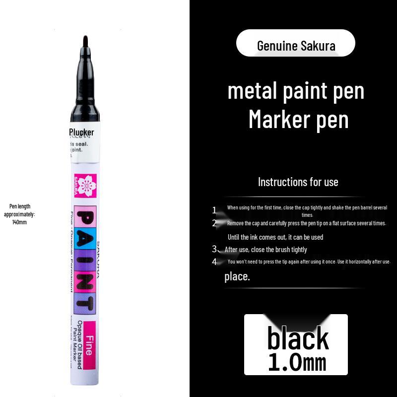 Japan Sakura Gold & White Oil-Based Paint Pen Set for Black Card Art & Drawing