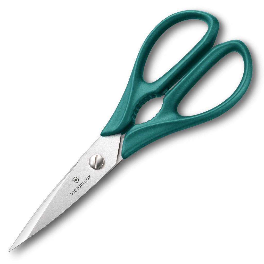 Victorinox Kitchen Scissors for Opening Jar Cracking and Features Sharp Green Microwave Stainless Steel Scissors, Multi-Purpose Caps, Nuts, More,