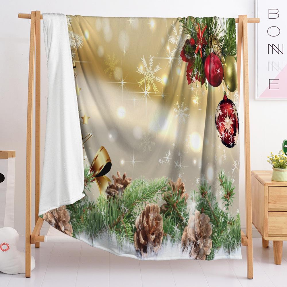 Flannel Blanket Christmas Day Blanket European And American Blanket Digital Printing Universal In All Seasons