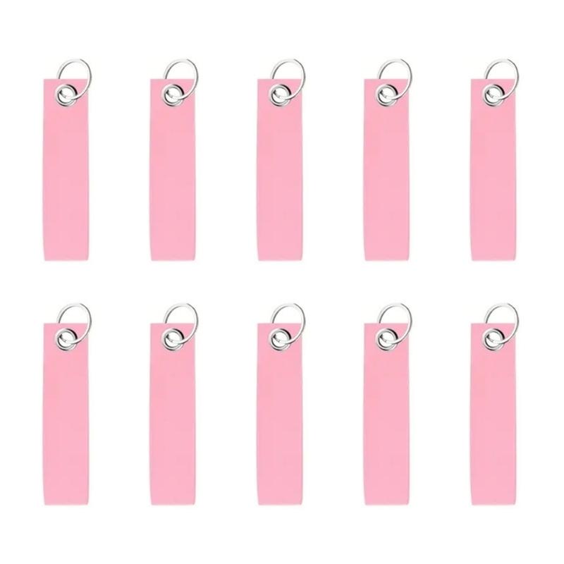 10 st Färgrika Tomma Filtnyckelringar med Stark Filt och Metallringar för Personliga Nyckelringstillbehör