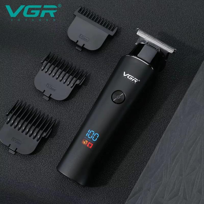 VGR Hair Trimmer 0mm Hair Clipper LED Display Hair Cutting Machine Professional Electric Rechargeable 0mm Trimmer for Men V-937