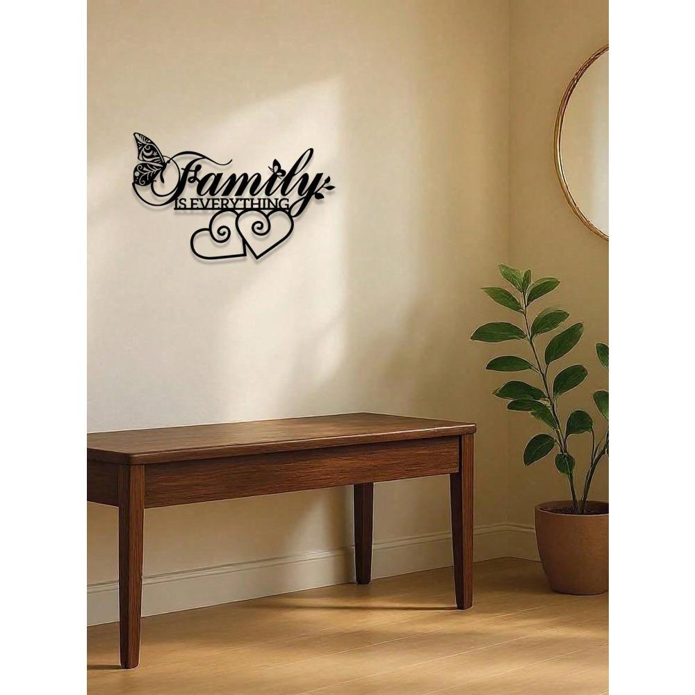 Black Metal Family Wall Art Minimalist Home Decor Gift for Living Room