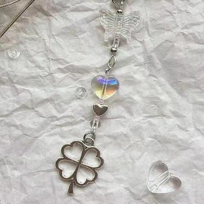 Four-leaf Clover Beaded Cell Phone Lucky Keychain Clover Keychain