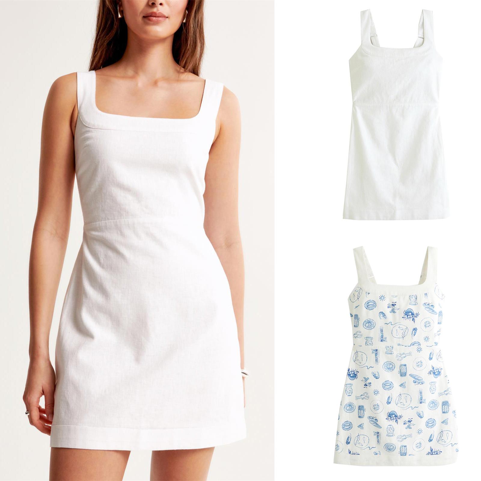 

Женское летнее тонкое платье с плечевым ремнем без рукавов и коротким рукавом