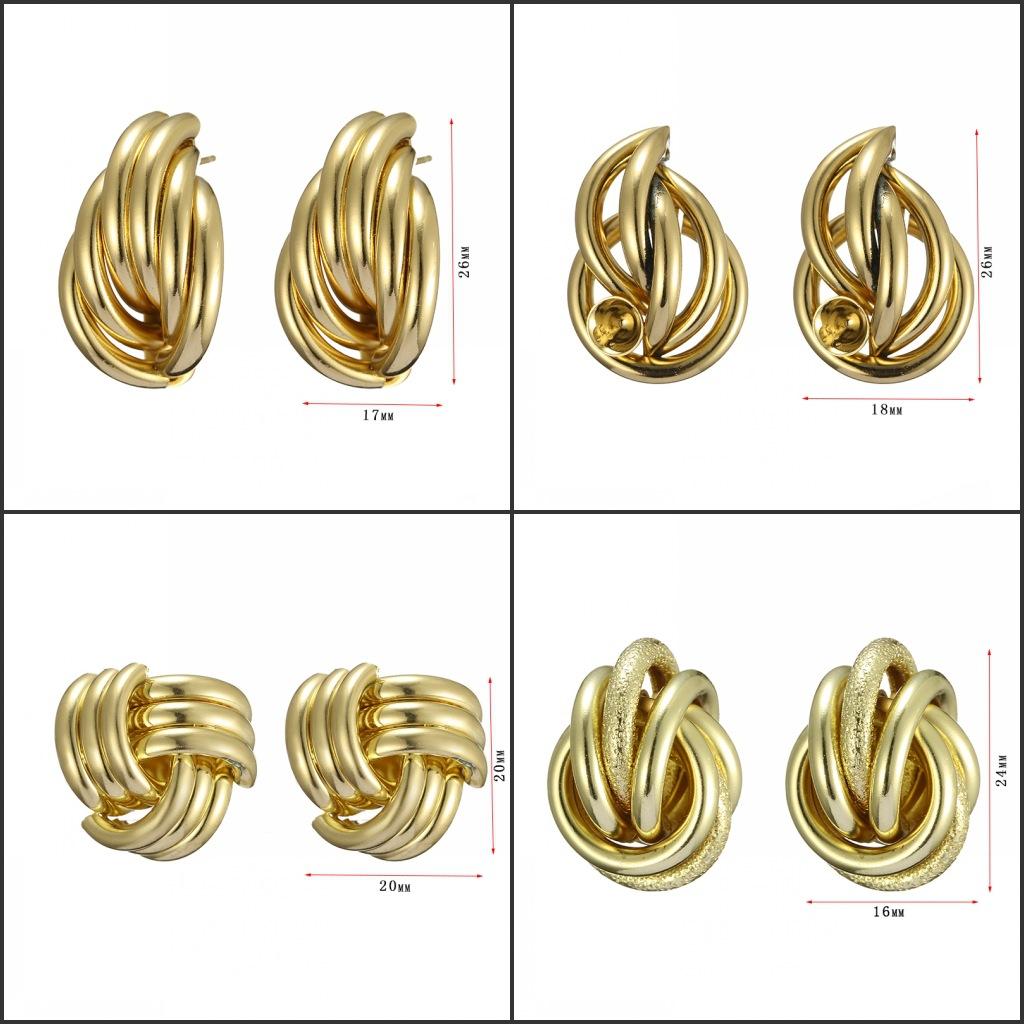 European and American INS retro style personalized design earneedle stainless steel earrings plated irregular love stud earrings