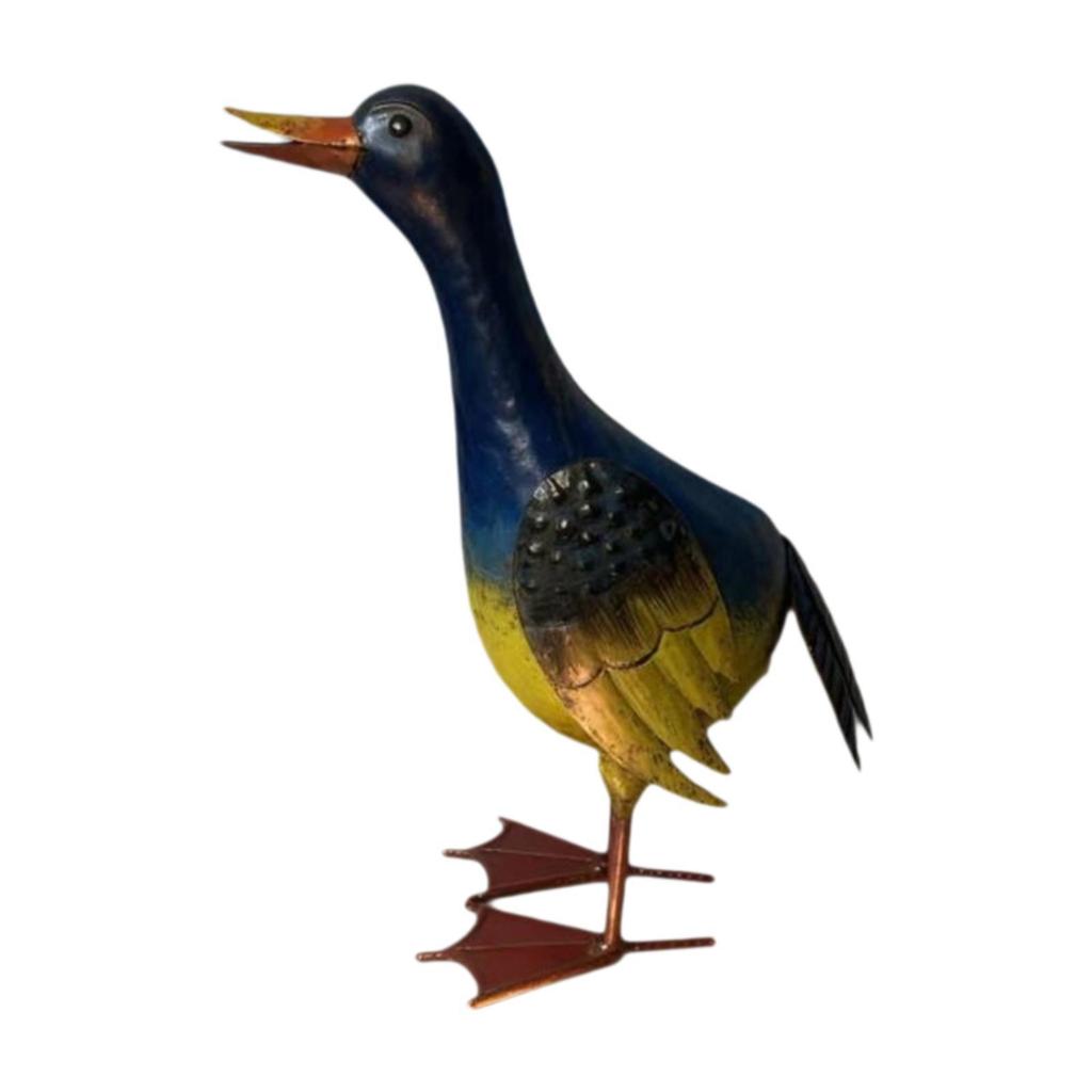 Duck Statue Colorful Outdoor Courtyard Craft Home Decorative Scene Lifelike Outdoor Garden Statue Metal Painted Ducks Sturdy