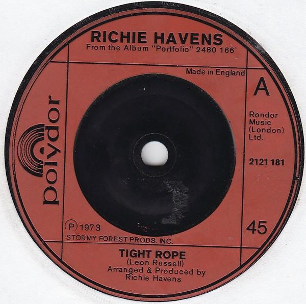 

7inch Record RICHIE HAVENS - Tight Rope 2121181 Polydor 1973 UK Rock Used