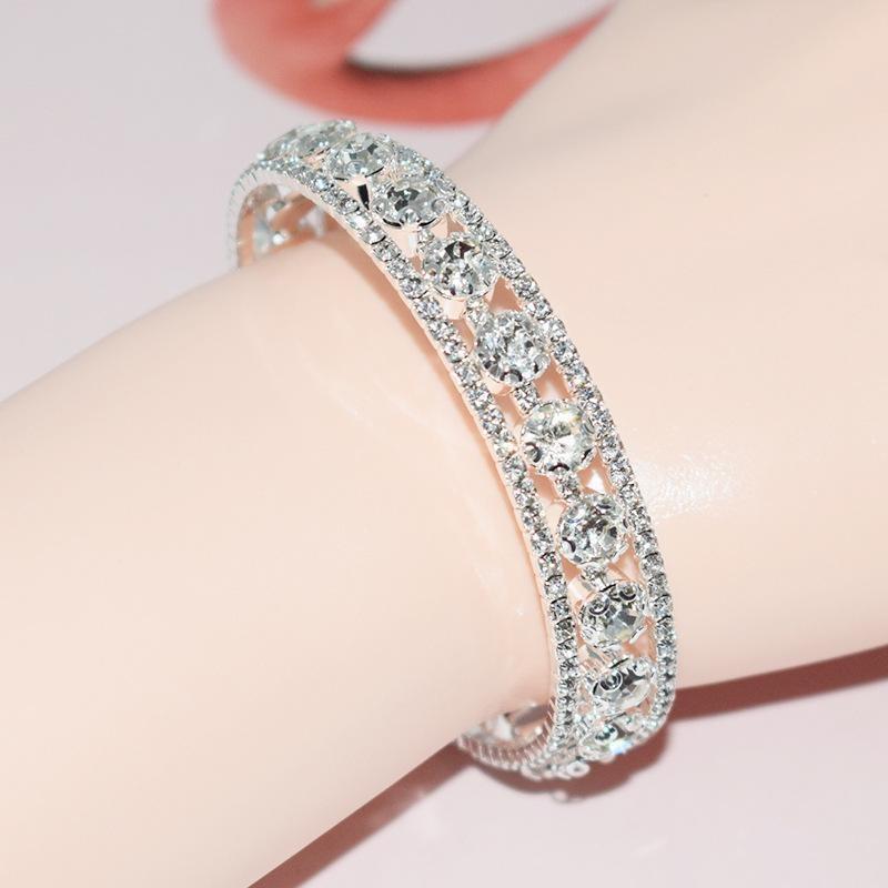 Versatile Studded Full Wrapped Open Bangle Bracelet for Women