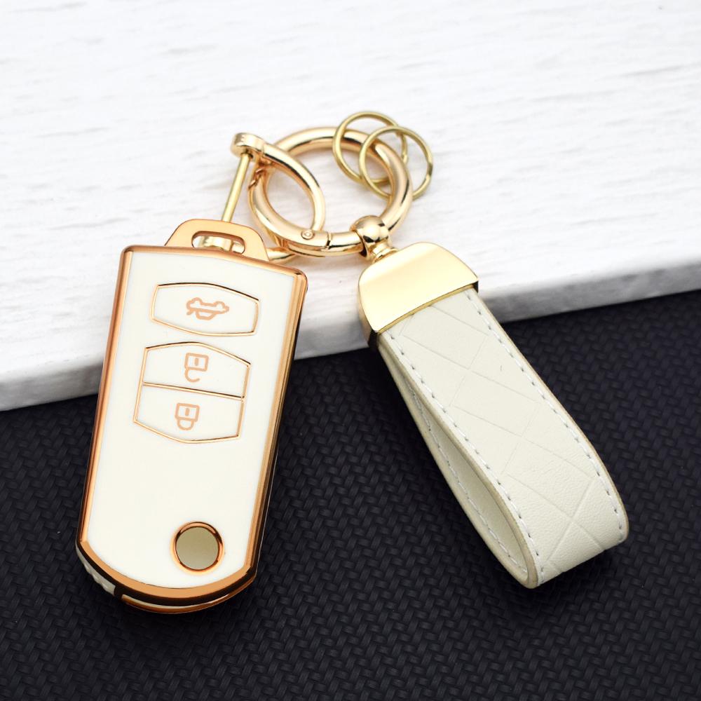 TPU Car Key Case Cover for Mazda Demio 2 3 5 6 M3 M5 M6 CX-5 CX7 CX9 RX8 MX5 MPV 3 Buttons Keyless Entry Fob Holder Protector