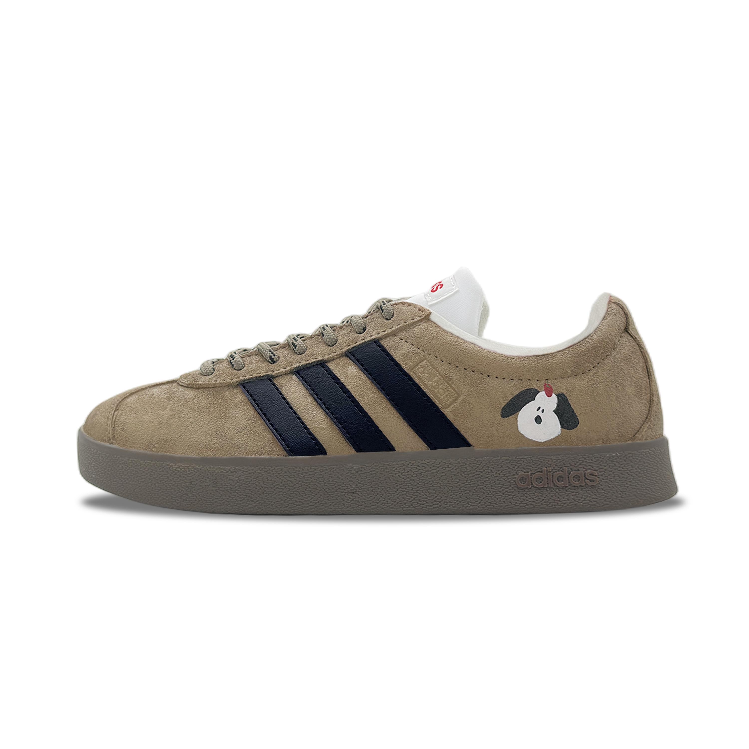 

Adidas VL COURT 2.0 Funi Brown Trace Abrasion Resistant Low top Skateboard Shoes Unisex Umber HQ1802(Team348-Funi ) 38