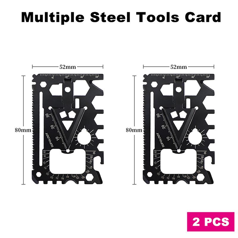 1/2/5 Pezzi Carta Utensile EDC 18-in-1 Acciaio Inossidabile 420 Multifunzione Apribottiglie/Lattine Portachiavi Cacciavite Chiave Inglese Carta