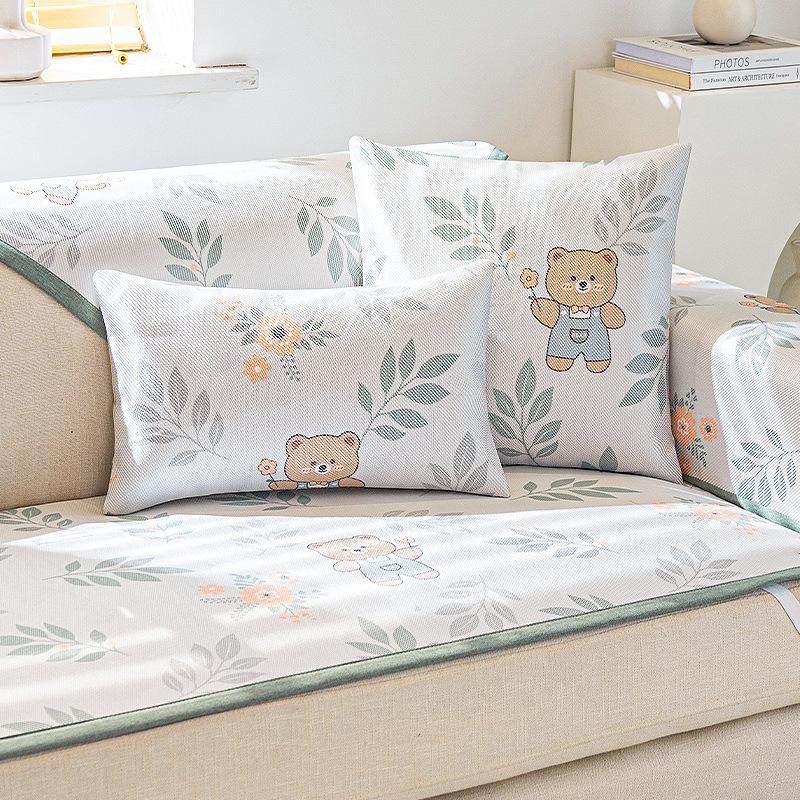 Non-Slip Sofa Seat Cushion Cloth Cushion Sofa Cushion Ice Sofa Slipcover Summer Mat