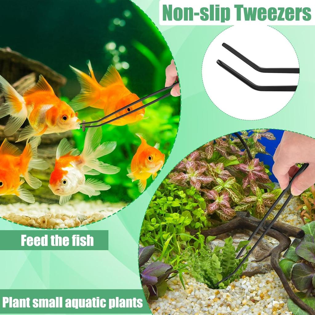 Aquarium Aquascape Werkzeug-Set, 4-in-1 Rostfrei Wasserpflanzen Aquascaping Werkzeug Edelstahl Aquarium Becken Reinigen Fischbecken Aquascape Werkzeug-Sets