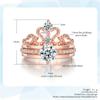 Luxury Iced Out Crown Princess Rings For Women Elegant Cubic Zirconia Stacking Engagement Wedding Ring Set Finger Jewelry R349